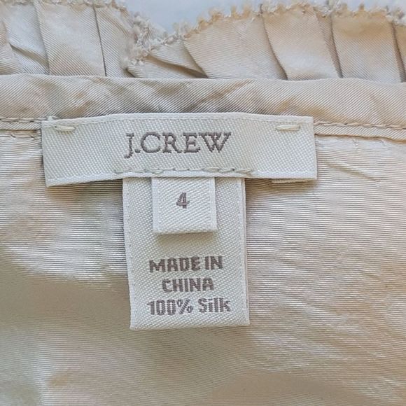 J.Crew Silk Ivory Ruffle Collar Top - Picture 4 of 7